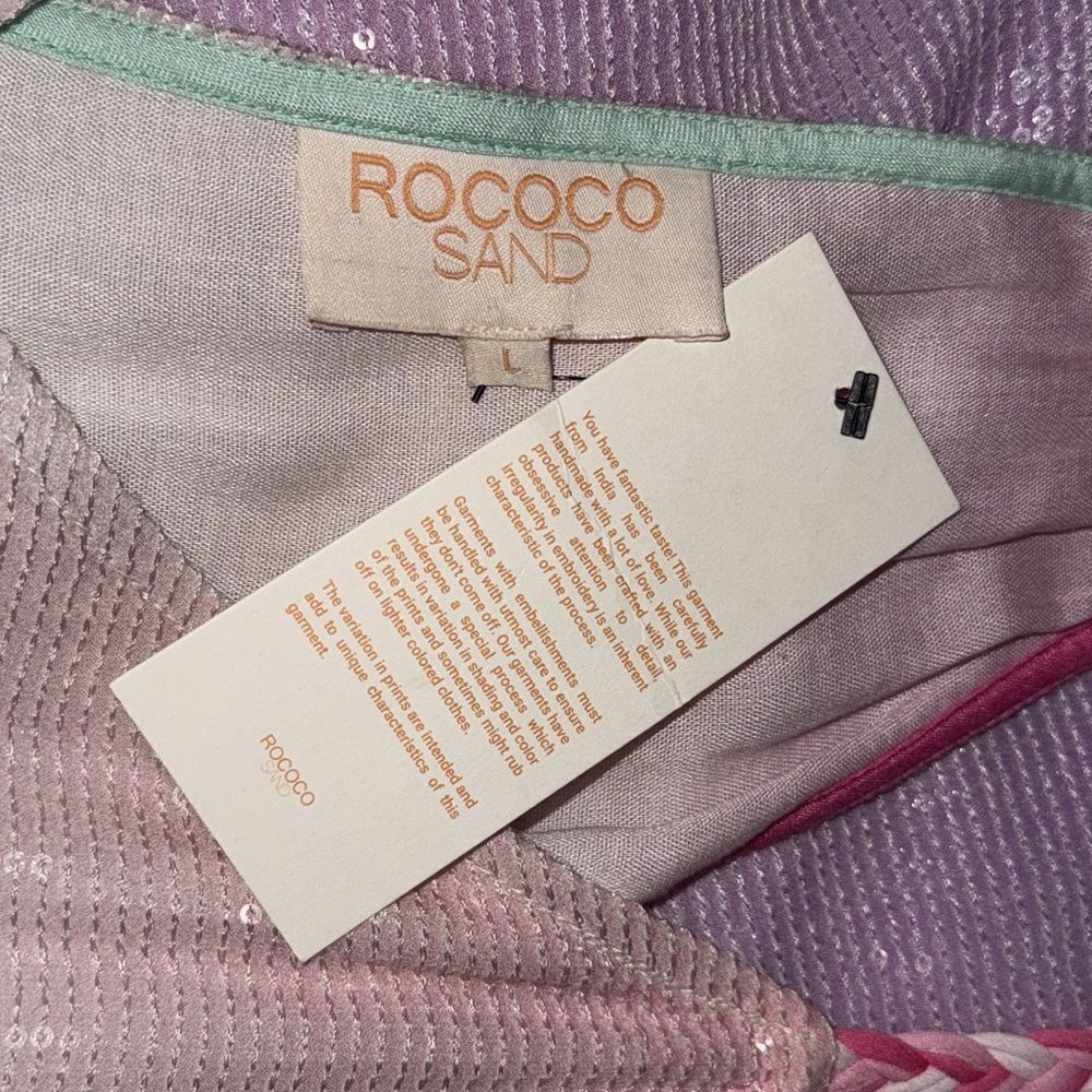 NWT Rococo Sand Pax Wrap Mini Dress in Unicorn Tricolor Large Revolve - Picture 14 of 16